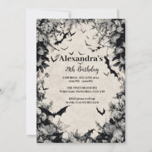 Gothic Bats & Roses Birthday