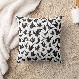 Gothic Bats Throw Pillow