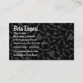 Gothic Bats Vampire Pattern Business Card