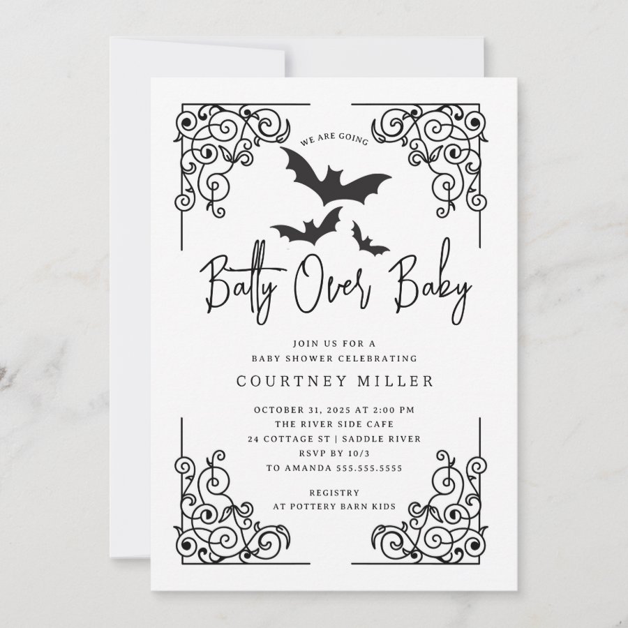 Gothic Batty Baby Shower  Invitation