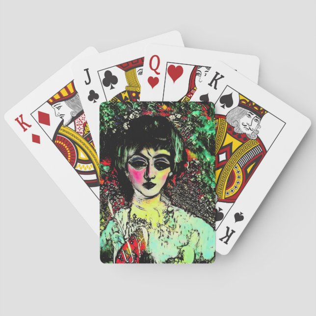 Gothic Beauty Portrait  Poker Cards (Back)