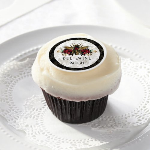 Gothic Bee  Roses  Edible Frosting Rounds