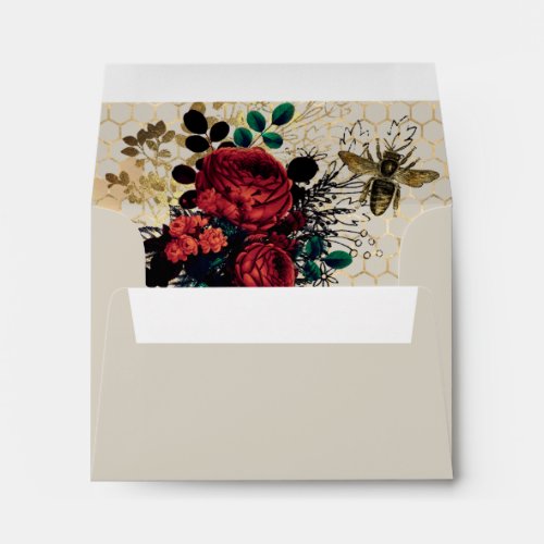 Gothic Bee  Roses Envelope