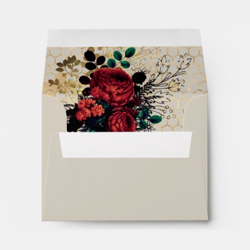 Gothic Bee  Roses Envelope