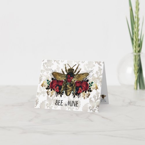 Gothic Bee  Roses  Note Card