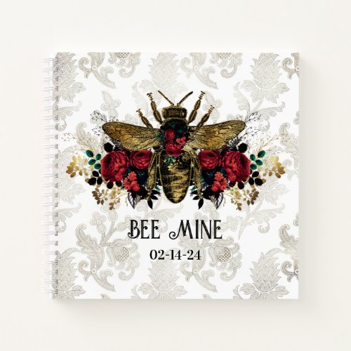 Gothic Bee  Roses  Notebook