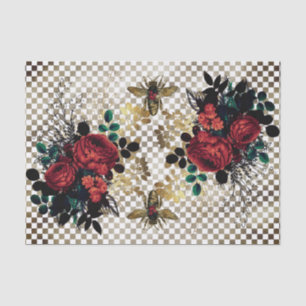 Gothic Bee & Roses Tissue Paper