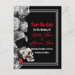 Gothic, Biker Or Rock Black Wedding Save The Date Announcement Postcard at Zazzle