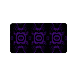 Gothic Black and Purple Floral Pattern. Label