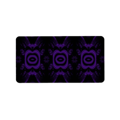 Gothic Black and Purple Floral Pattern Label