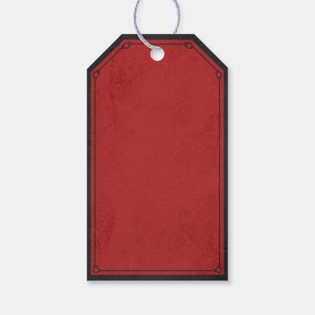 Gothic Black And Red Antique Vampire Blood Tag