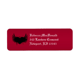 Gothic Black and Red Return Address Label