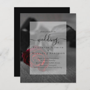 Gothic Black and Red Roses Goth Wedding Invite