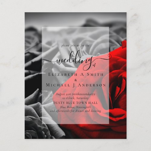 Gothic Black and Red Roses Goth Wedding Invite