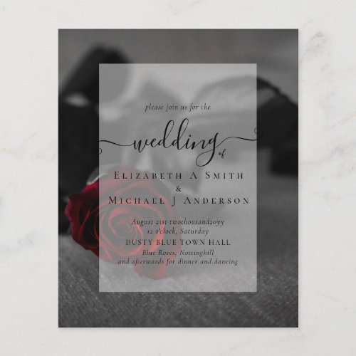 Gothic Black and Red Roses Goth Wedding Invite Flyer