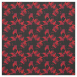 Gothic black and red skulls pattern fabric