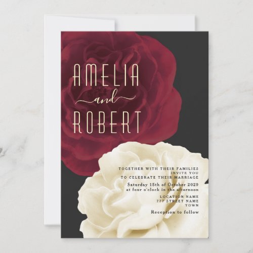Gothic Black and Red Wedding Invitation