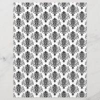 Gothic Black and White Damask Scrapbook Paper