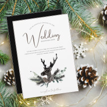 Gothic Black and White Deer Winter Wedding