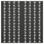 Gothic Black and White Linear Curlicue Pattern Fabric