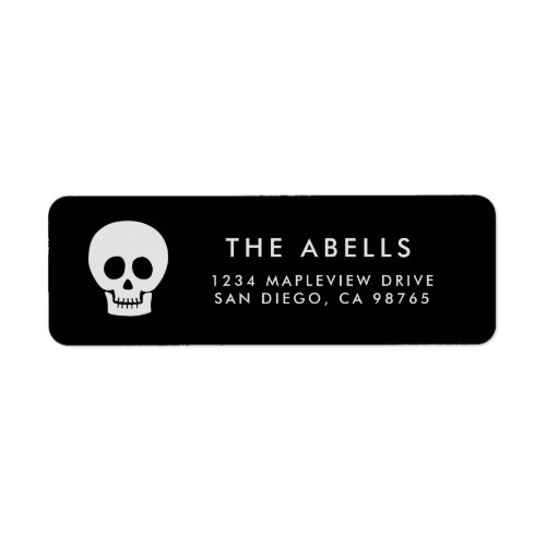 Gothic Black and White Skull Label