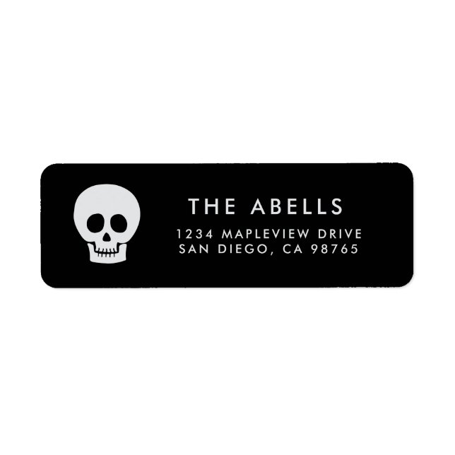 Gothic Black and White Skull Label (Front)