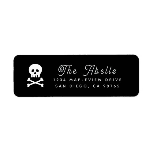 Gothic Black and White Skull Label