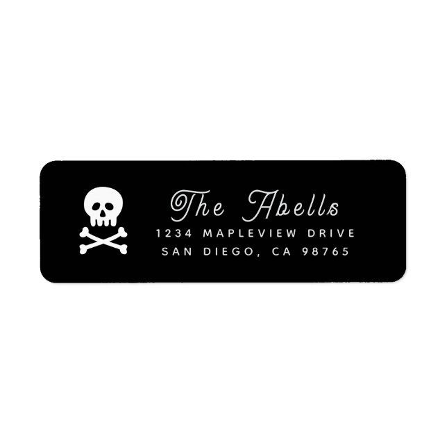 Gothic Black and White Skull Label (Front)