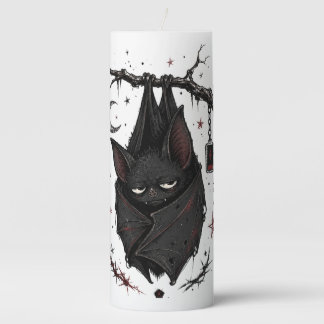 Gothic Black Bat Night Familiar Tumbler Pillar Candle