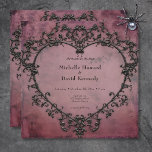 Gothic Black & Burgundy Filigree Heart Wedding Invitation<br><div class="desc">Celebrate your love in the grandeur of Gothic romance with our captivating wedding invitation. Embrace the dark allure and timeless elegance with our black three-dimensional filigree heart frame, enveloping bold black text against a vintage Victorian burgundy background. This invitation exudes a mysterious charm, perfect for couples seeking to infuse their...</div>