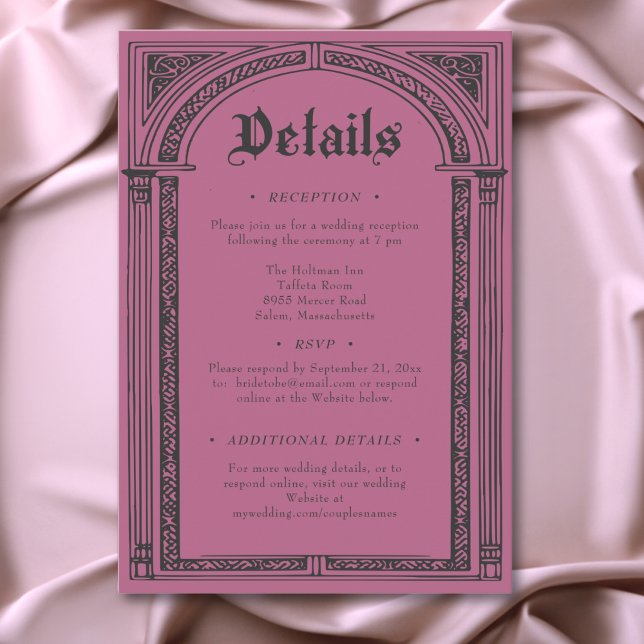 Gothic Black Burgundy Medieval Until Death Wedding Enclosure Card (Gothic Black Burgundy Medieval Until Death Wedding Enclosure Card)