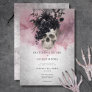 Gothic Black & Burgundy Skull Spider & Bat Wedding Invitation