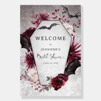 Gothic Black & Burgundy Spooky Bridal Shower