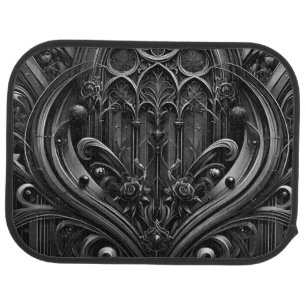 Gothic Black Car Mat with Elegant Design