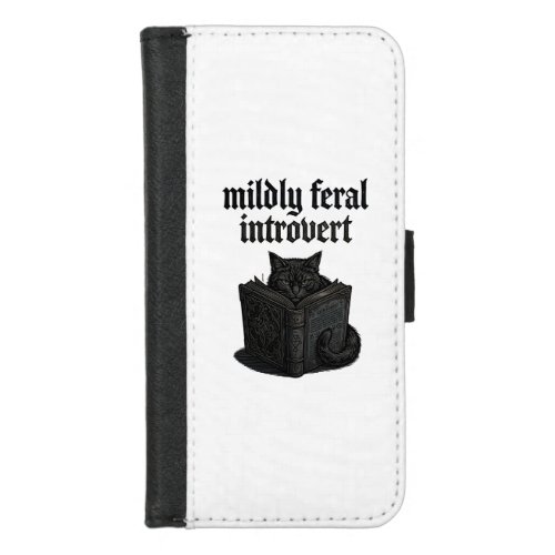 Gothic Black Cat Introvert Reading Book Feral Aest iPhone 8/7 Wallet Case