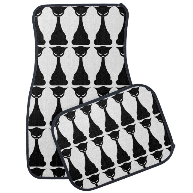 Gothic black cat silhouette car mat set (Set)