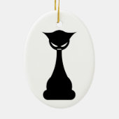 Gothic black cat silhouette ornament | Zazzle