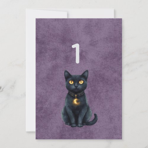 Gothic Black Cat Wedding Table Number