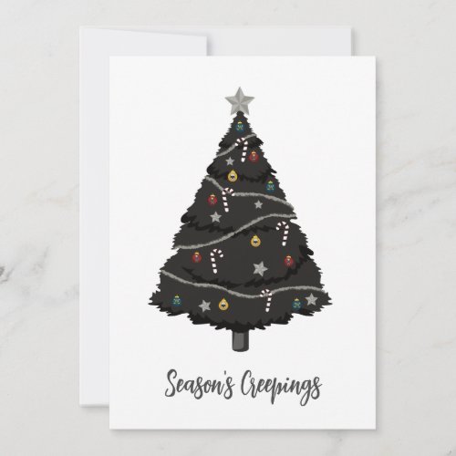 Gothic Black Christmas Tree  Holiday Card