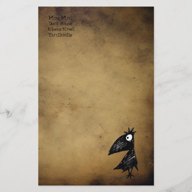 Gothic Black Crow stationery (Front)