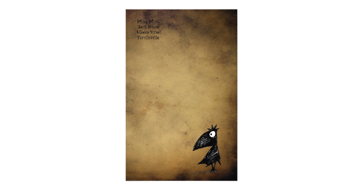 Gothic Black Crow stationery | Zazzle.com