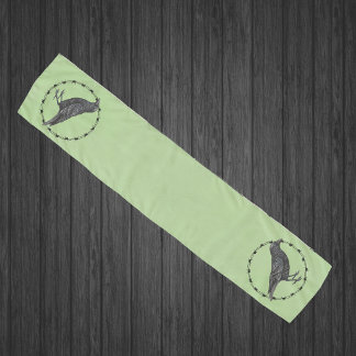 Gothic Black Crows in Circle Barbed Wire Green Scarf