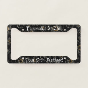 Gothic Black Daisies Personalized License Plate Frame