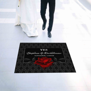 Gothic Black Damask Rose Wedding Floor Decals