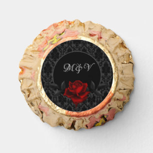 Gothic Black Damask Rose Wedding Reese's Peanut Butter Cups