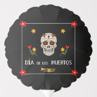 Gothic Black Dia de los Muertos Sugar Skull Flower