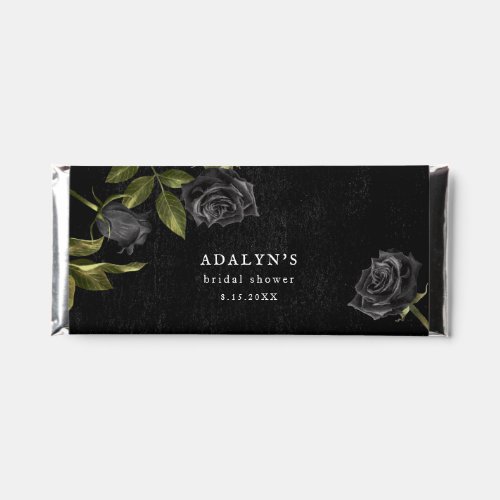 Gothic Black Floral Bridal Shower  Hershey Bar Favors