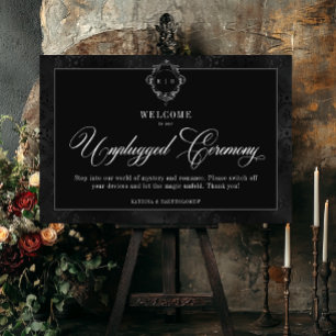 Gothic Black Floral Satin Damask Black Unplugged Foam Board