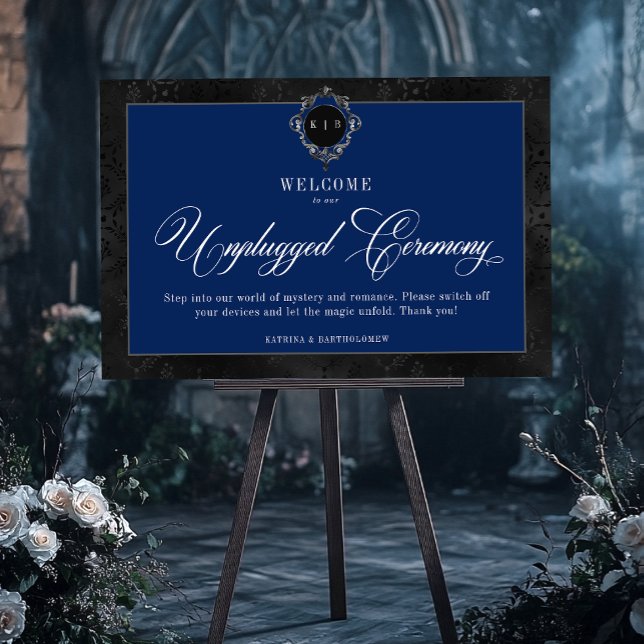Gothic Black Floral Satin Damask Blue Unplugged Foam Board (Gothic Black Floral Satin Damask Blue Unplugged Foam Board)