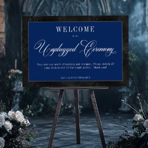 Gothic Black Floral Satin Damask Blue Unplugged Foam Board